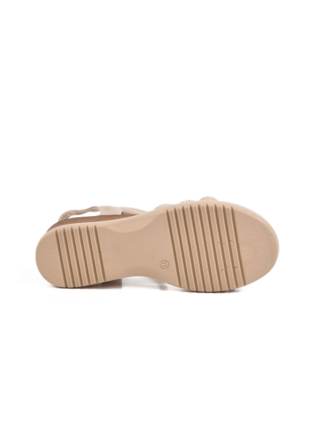 Bej Topuklu Kadın Sandalet T-004 Z-4