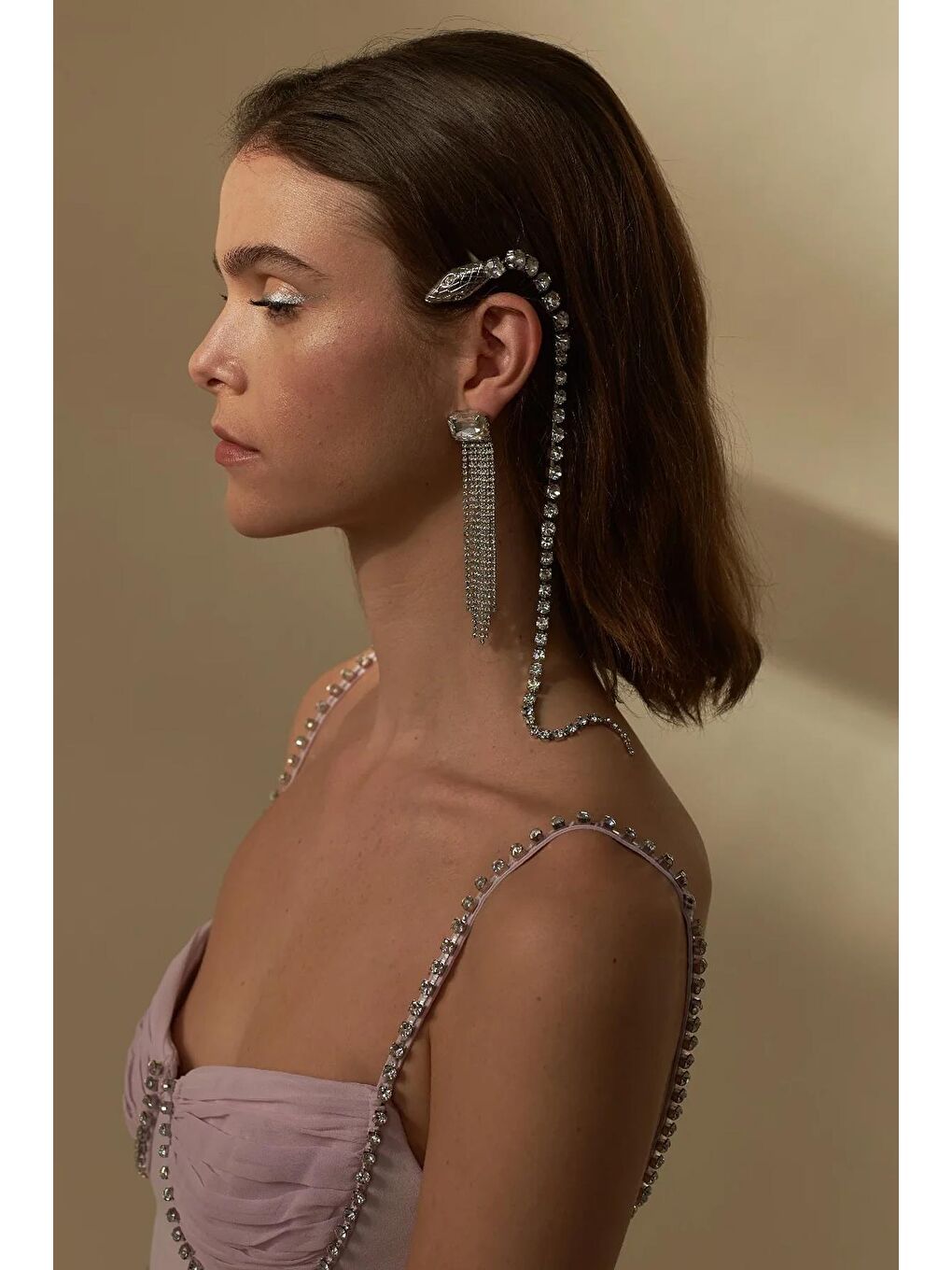 Gri Serpent Sırataşlı Avangarde Saç Takısı-1