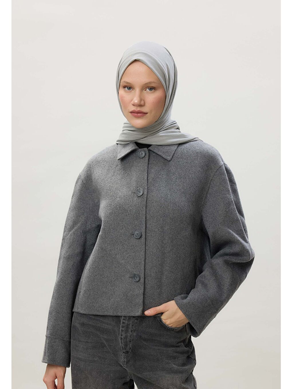 Gri Penye Şal Gumus-4