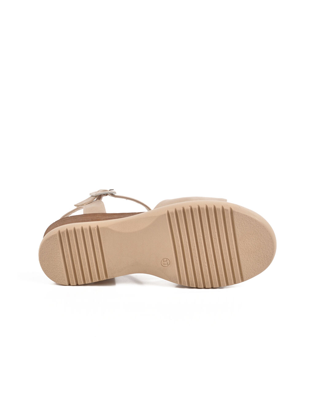 Bej Topuklu Kadın Sandalet T-003 Z-4