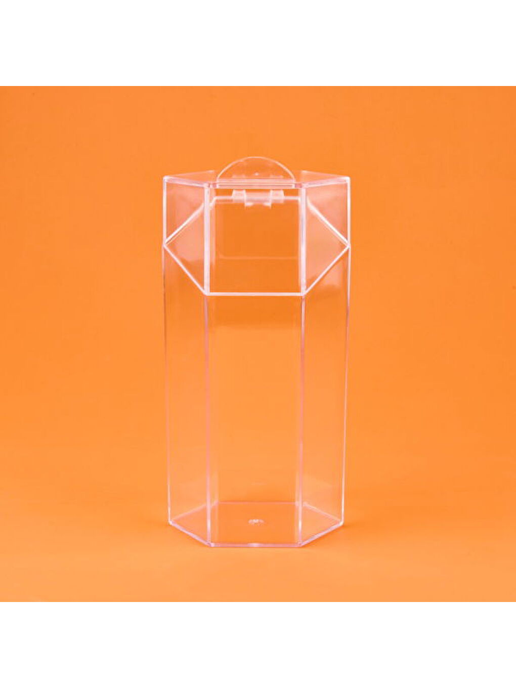 Kapaklı Fırça Organizeri - Şeffaf - 12x10x24 cm-1