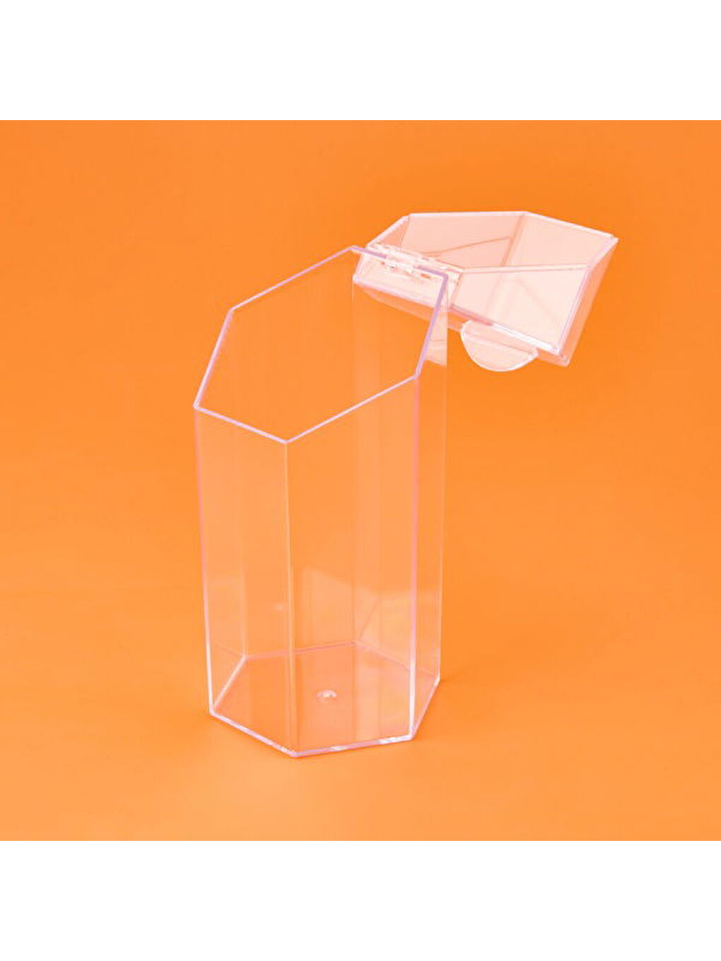 Kapaklı Fırça Organizeri - Şeffaf - 12x10x24 cm-3