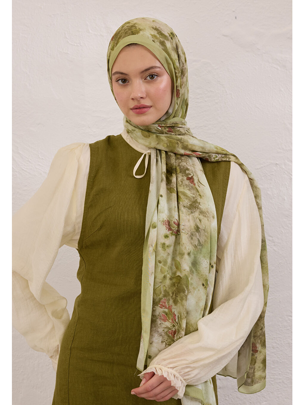 Naomı Desen Rami Şal Soft Yeşil-3