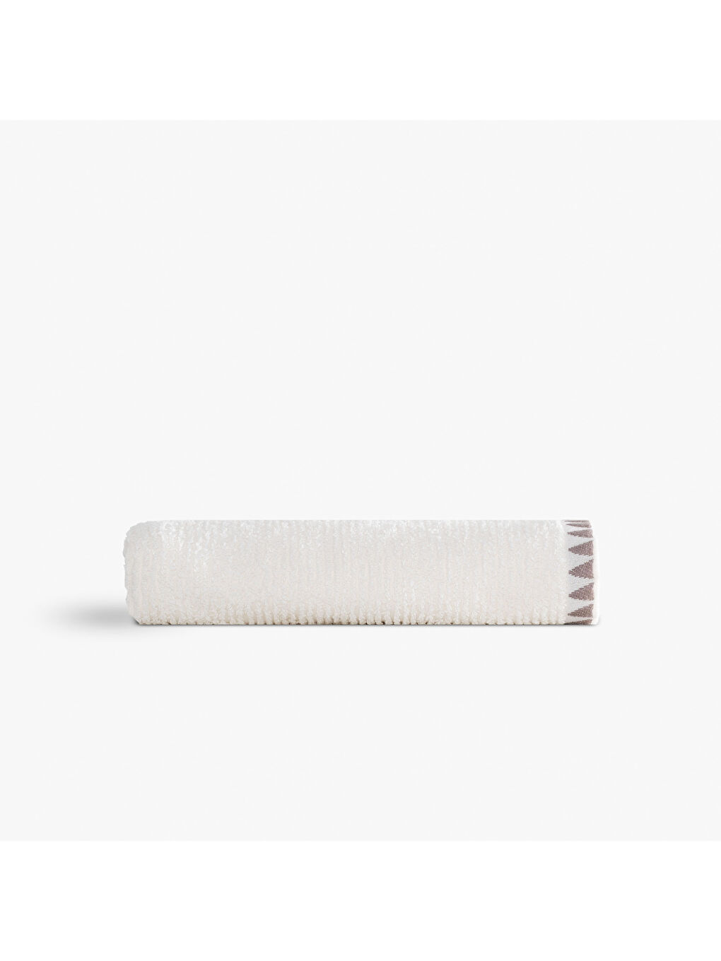 Ekru Tria Yüz Havlusu %100 Pamuk Jakarlı Krem-Vizon 50x90 Cm-1