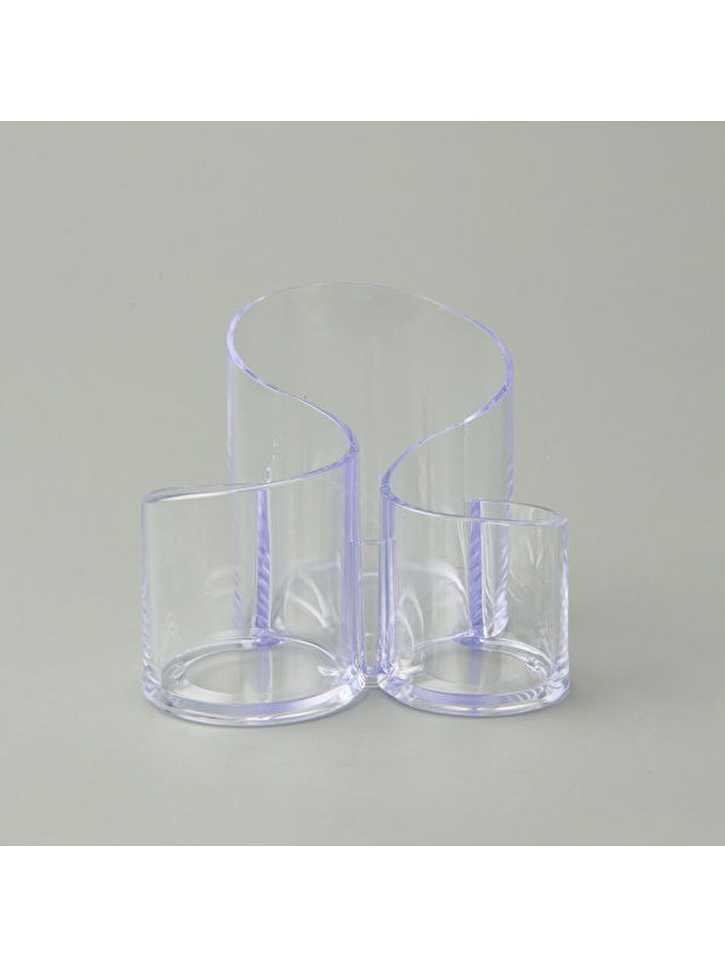 3 Gözlü Pratik Makyaj Organizeri - Şeffaf - 15x15x13 cm