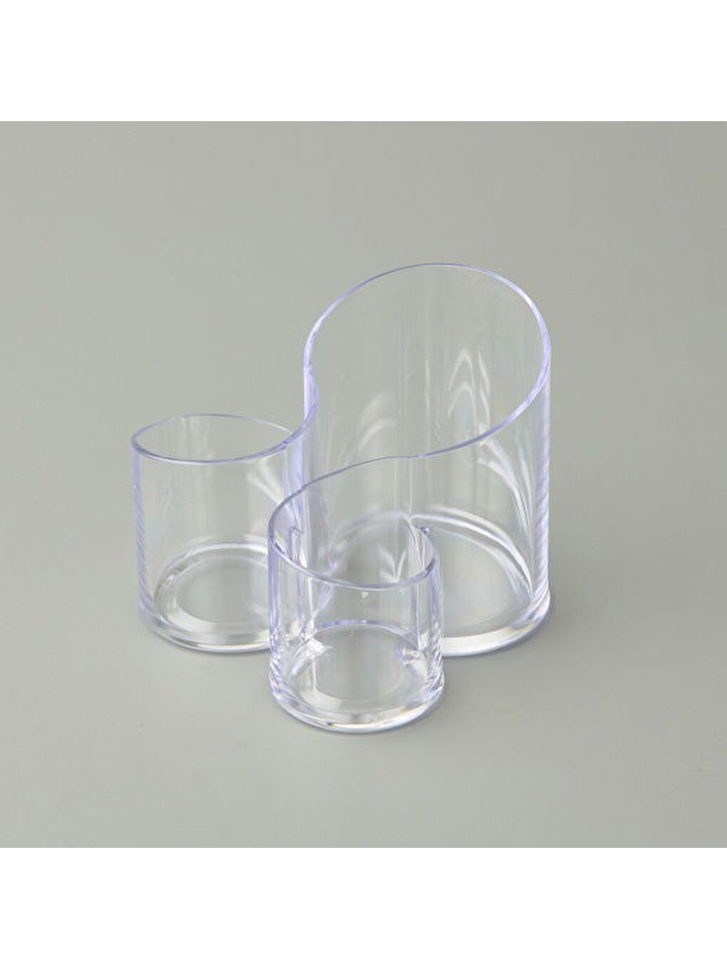 3 Gözlü Pratik Makyaj Organizeri - Şeffaf - 15x15x13 cm-2