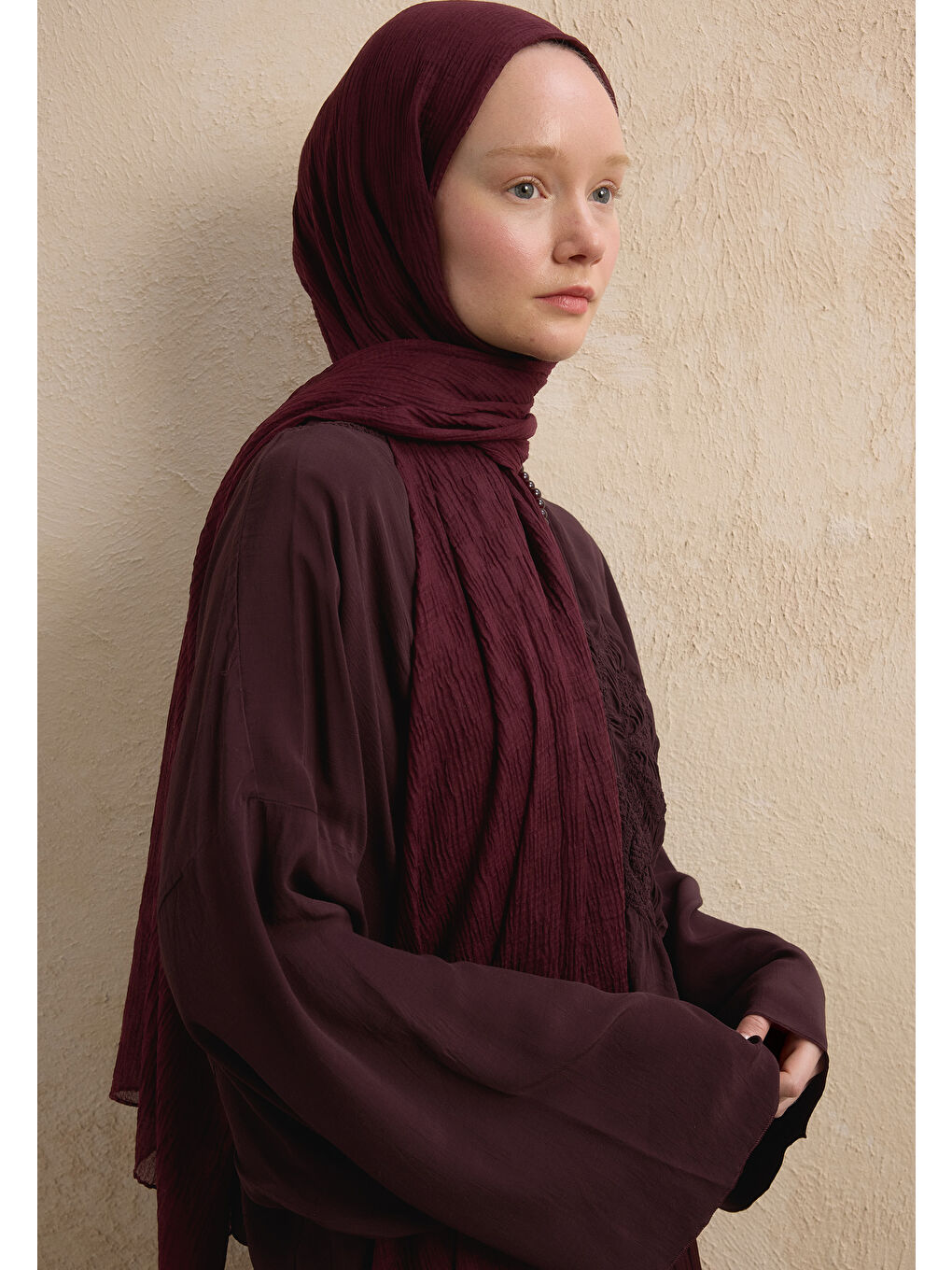 Modal Damalı Şal Mürdüm