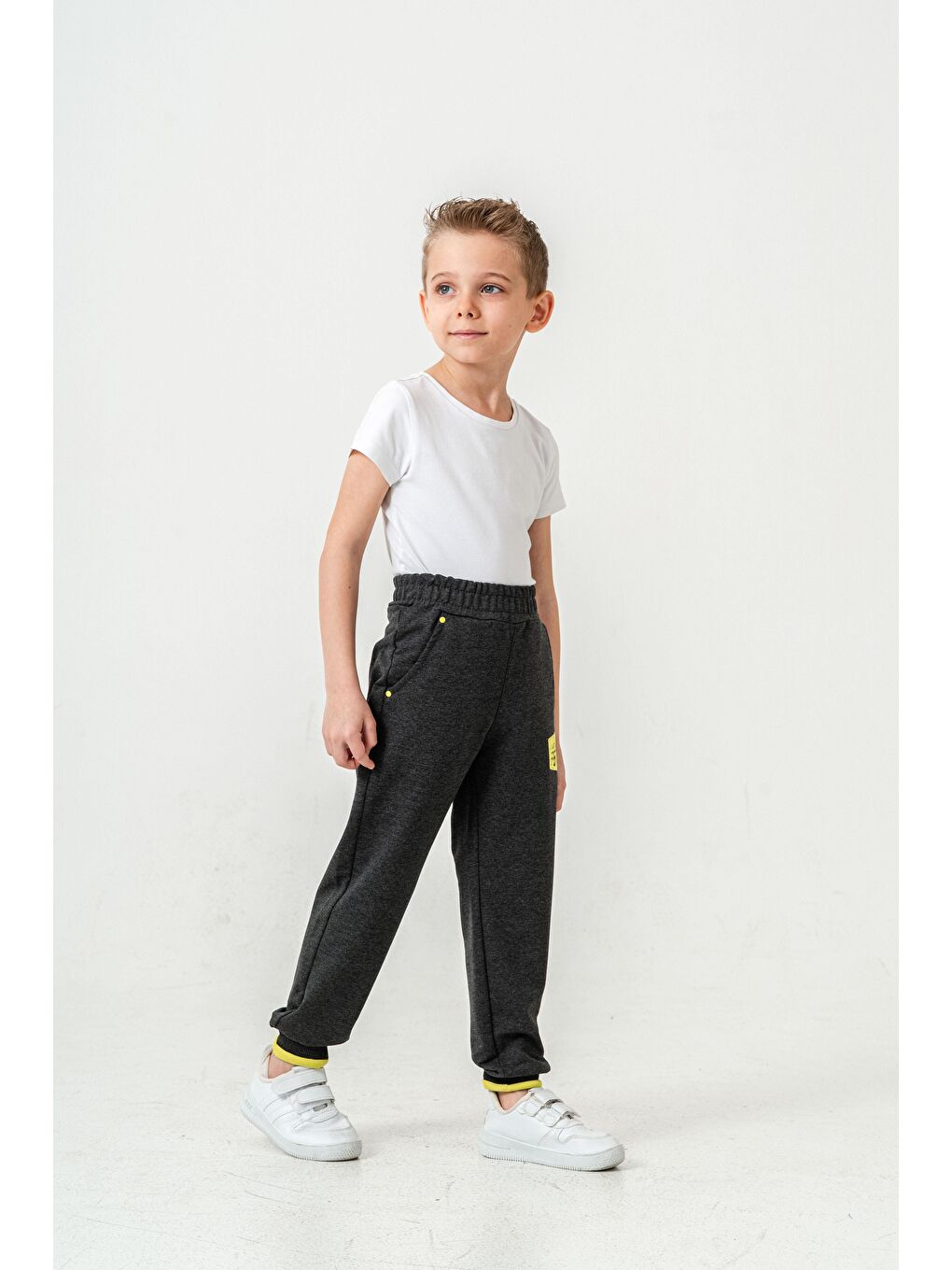 Antrasit Super Fast Baskılı Cep Kenarı Rivetli Erkek Çocuk Eşofman Altı-2