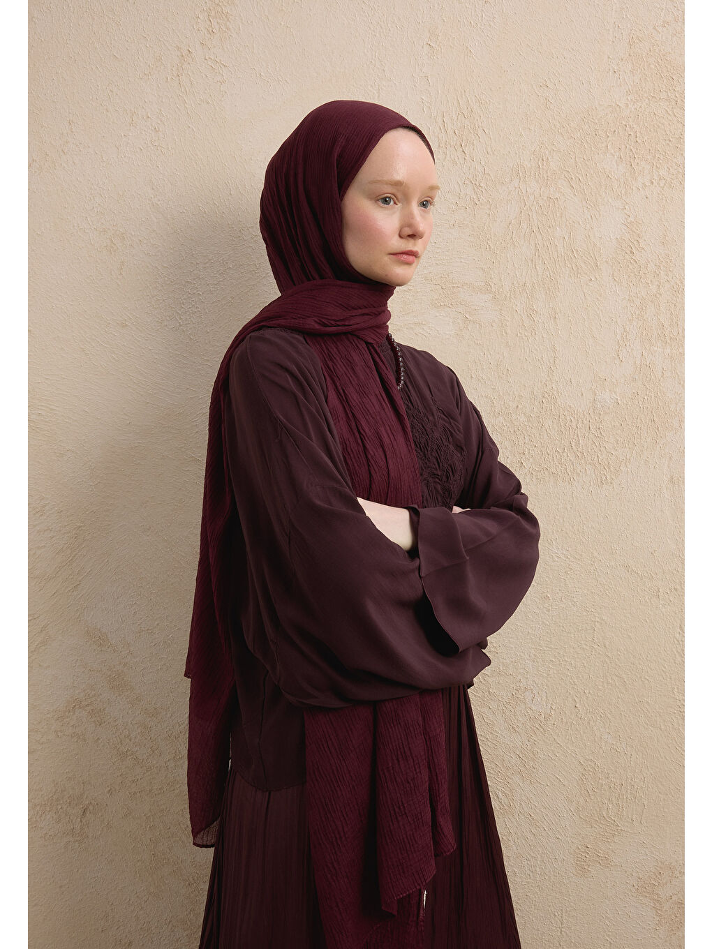 Modal Damalı Şal Mürdüm-2