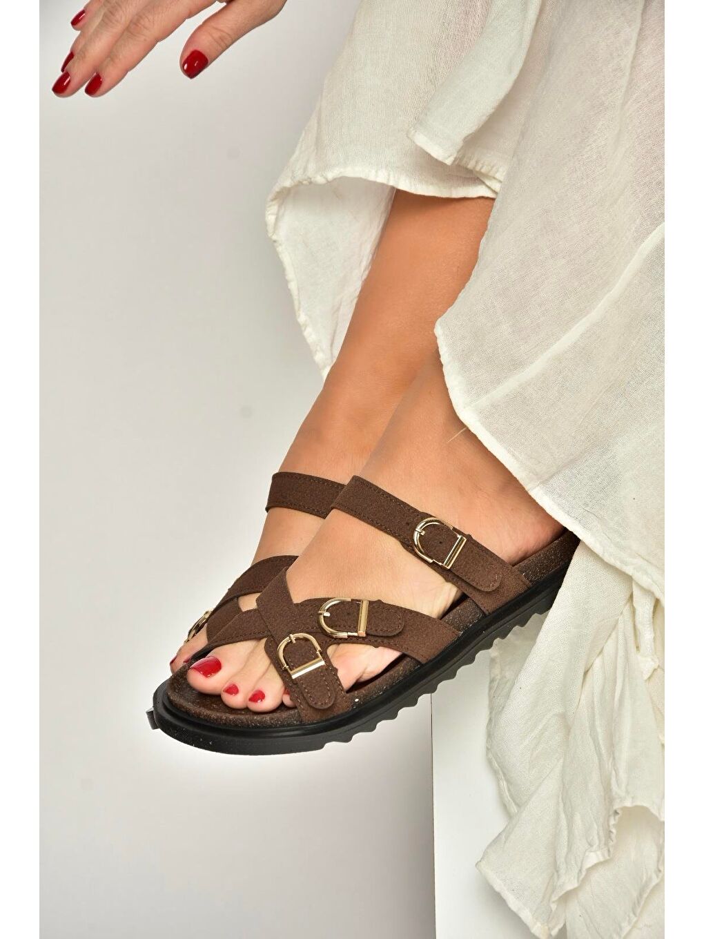 Kahverengi Kadın Terlik Y250502502-3