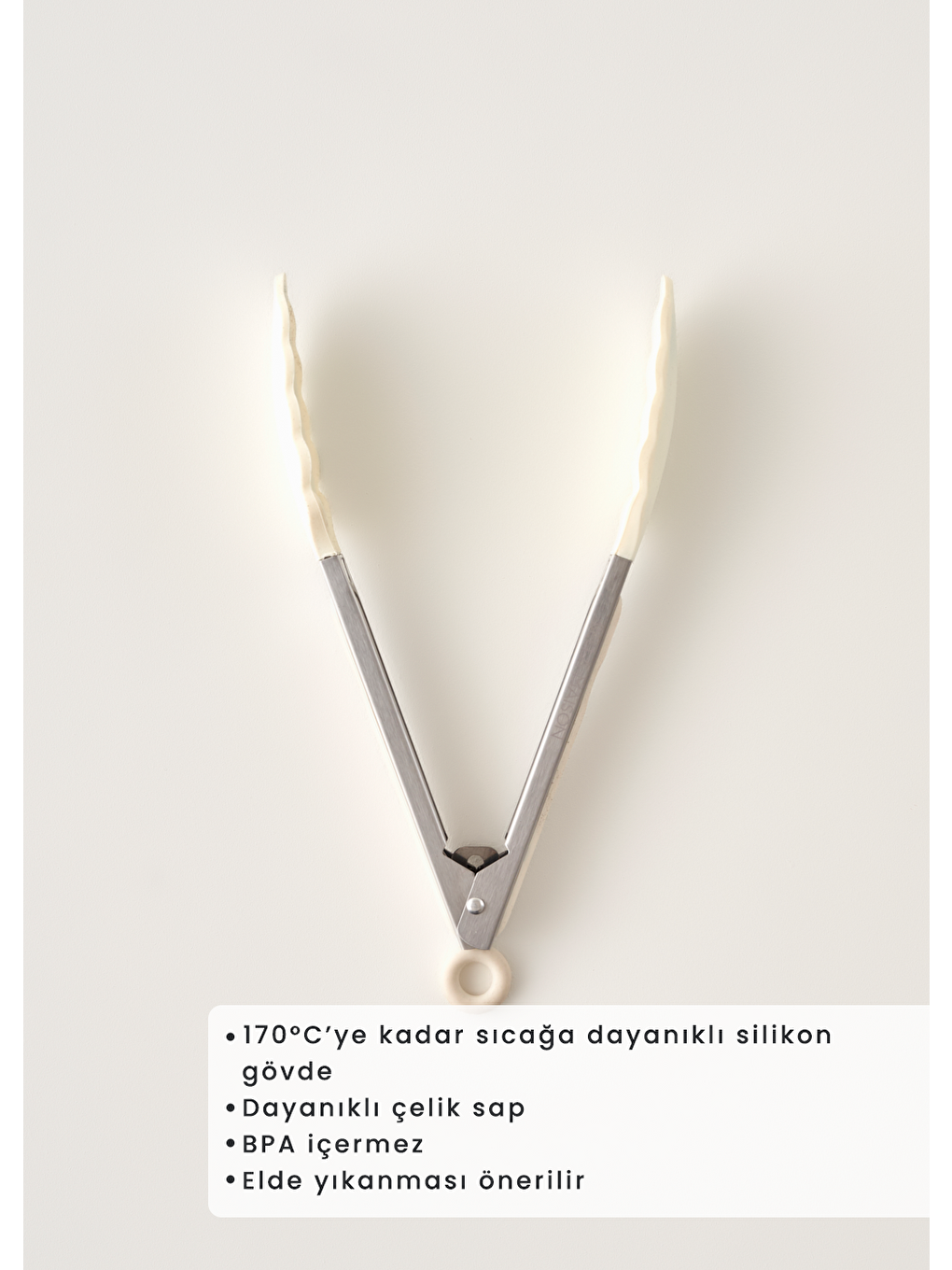 Ekru Olivia Silikon Maşa Krem (27x5x3,5 Cm)-1