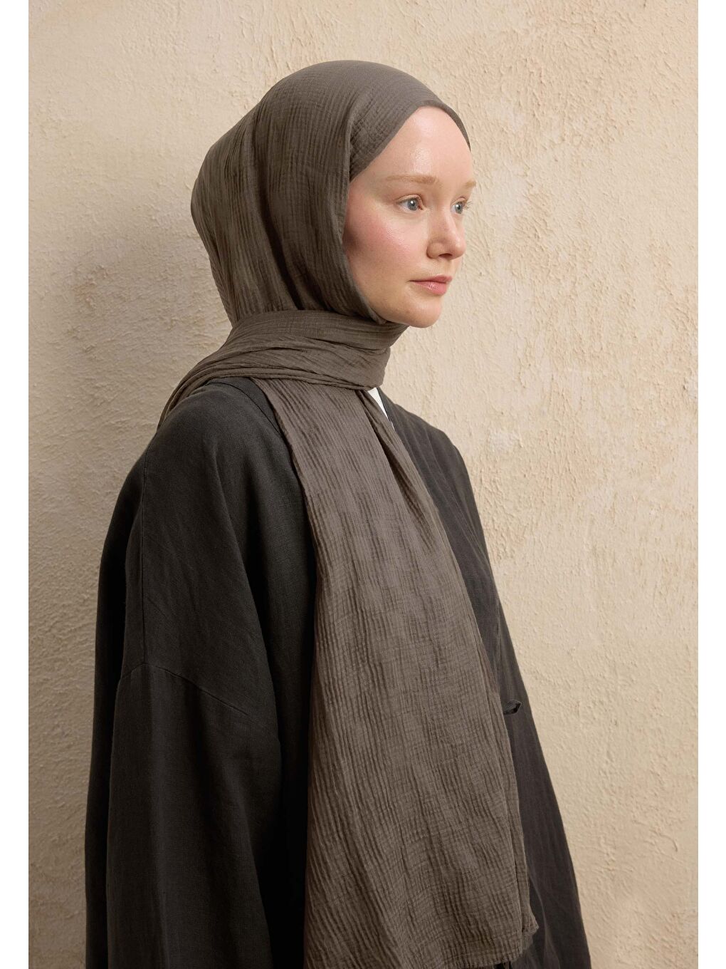 Siyah Modal Damalı Şal Duman-1