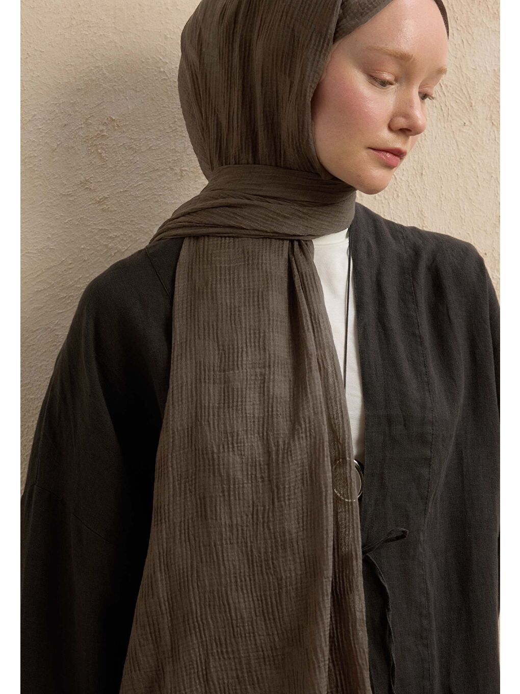 Siyah Modal Damalı Şal Duman-2