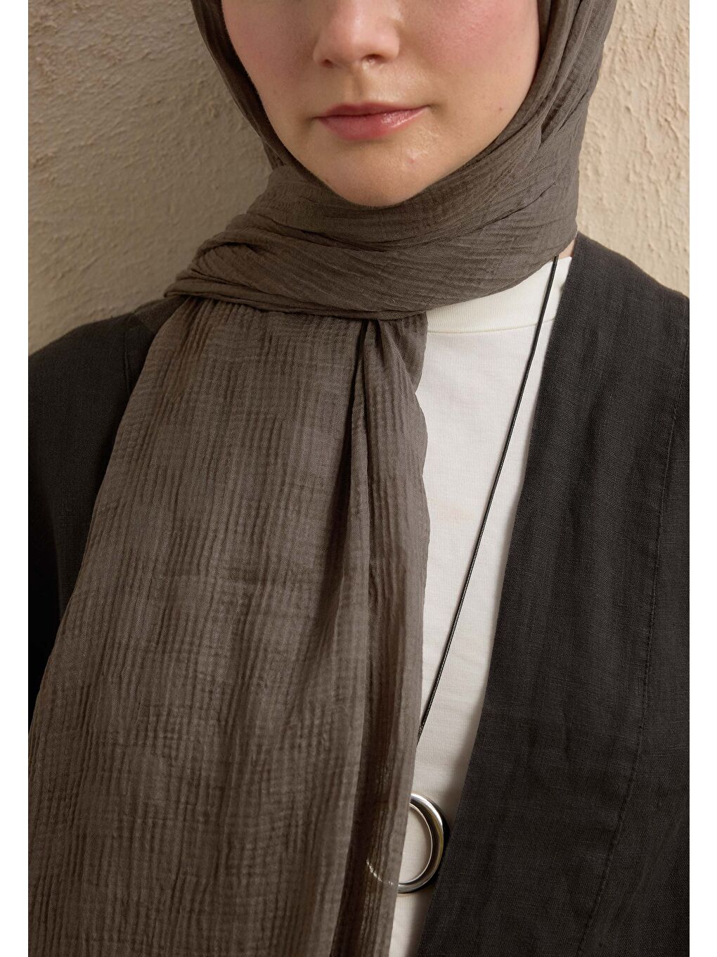 Siyah Modal Damalı Şal Duman-3