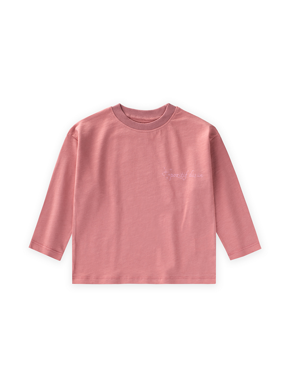 Sloganlı Uzun Kollu T-Shirt 2-10 Yaş K Pembe