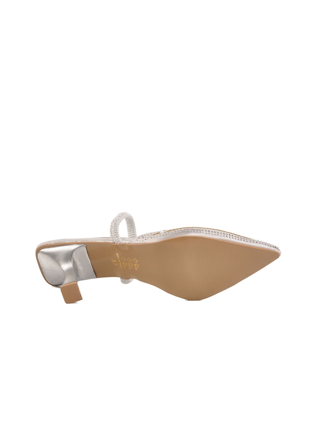 Gri Gümüş İnce Topuklu Kadın Abiye Ayakkabı Florin T-100 Z-4