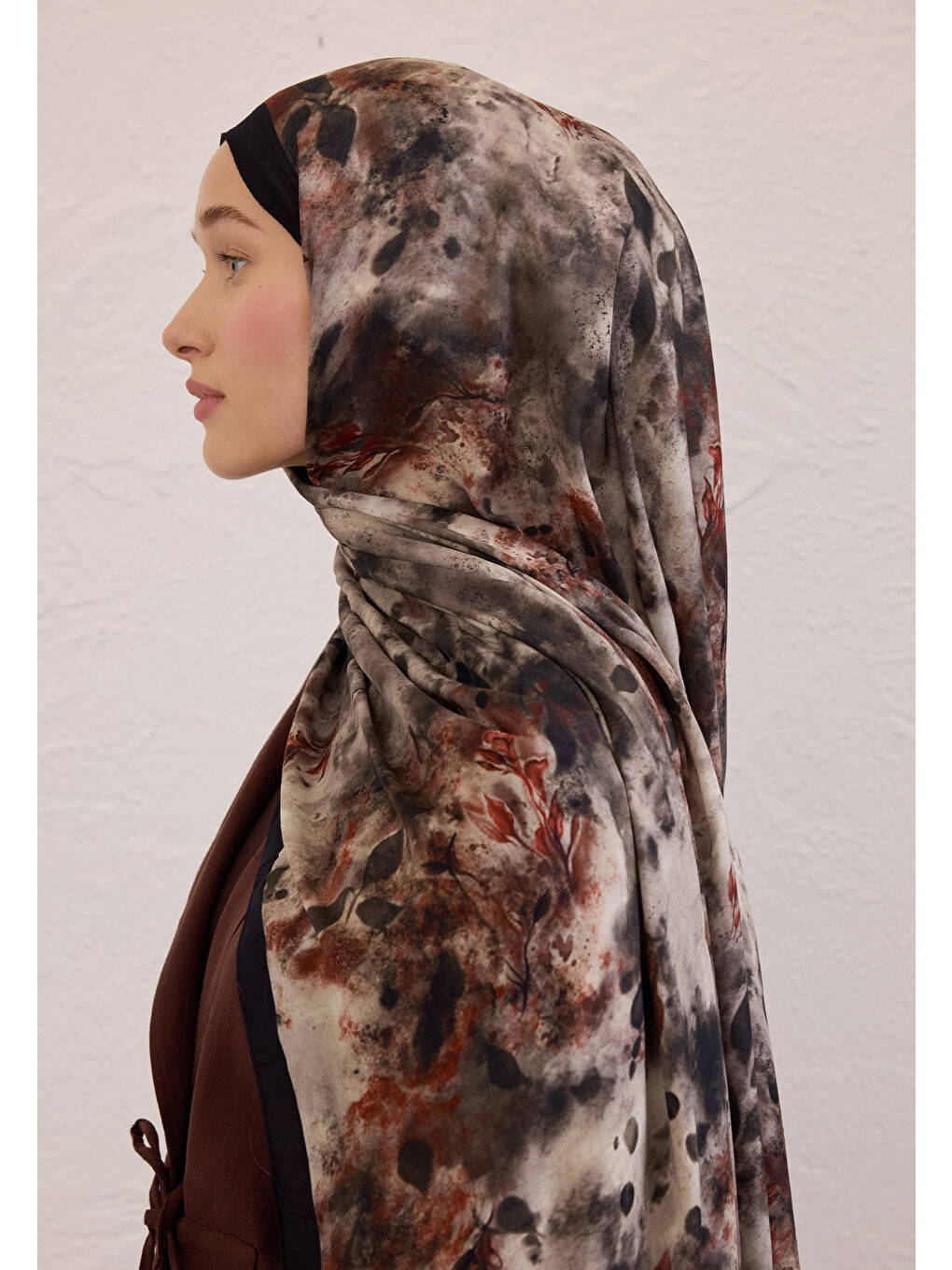 Naomı Desen Rami Şal Siyah-2