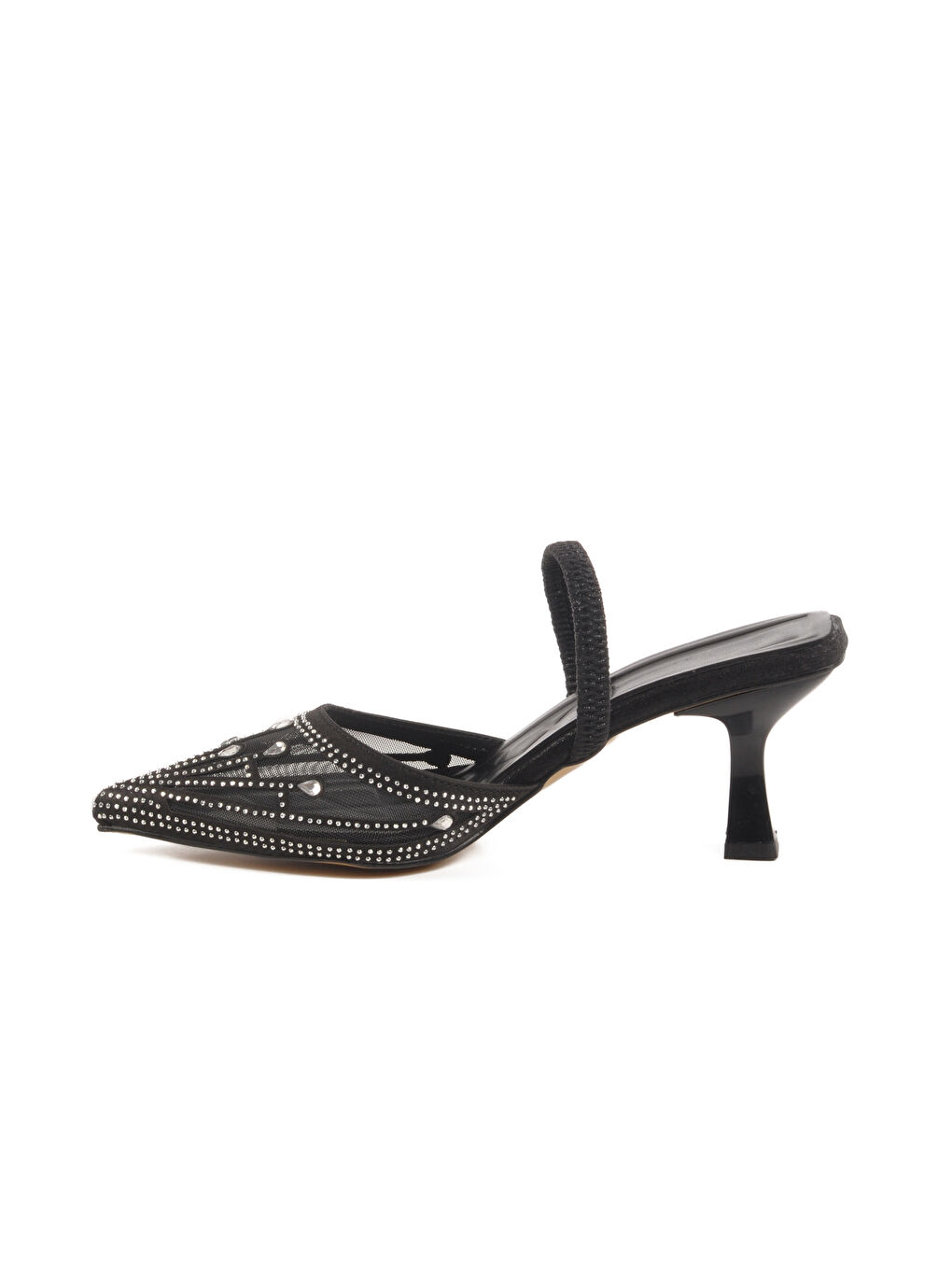 Siyah İnce Topuklu Kadın Abiye Ayakkabı Florin T-100 Z-1