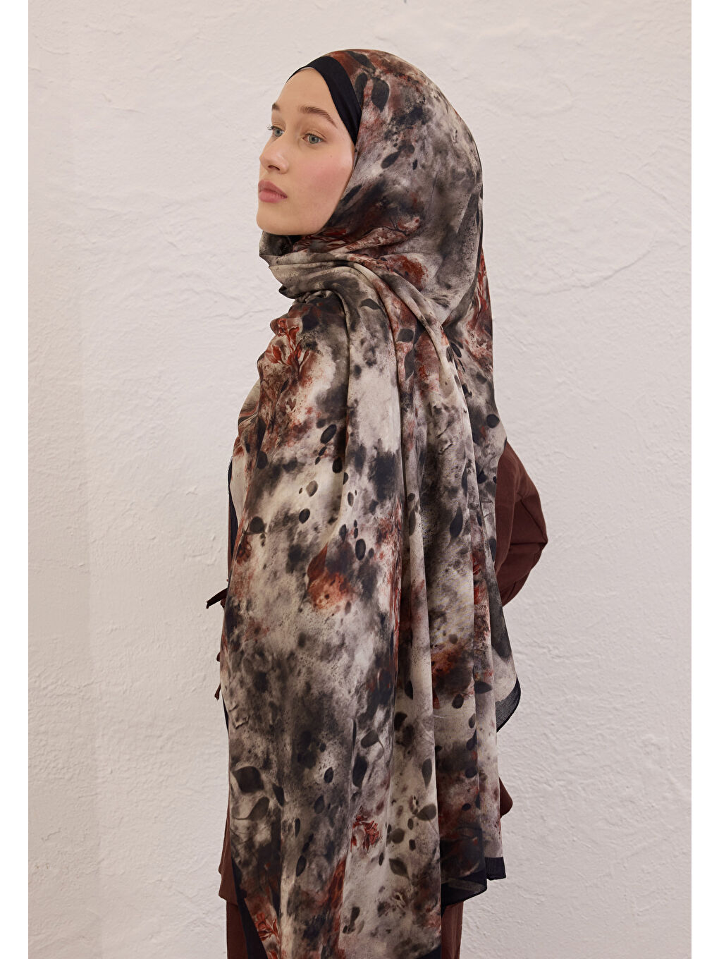 Naomı Desen Rami Şal Siyah-3