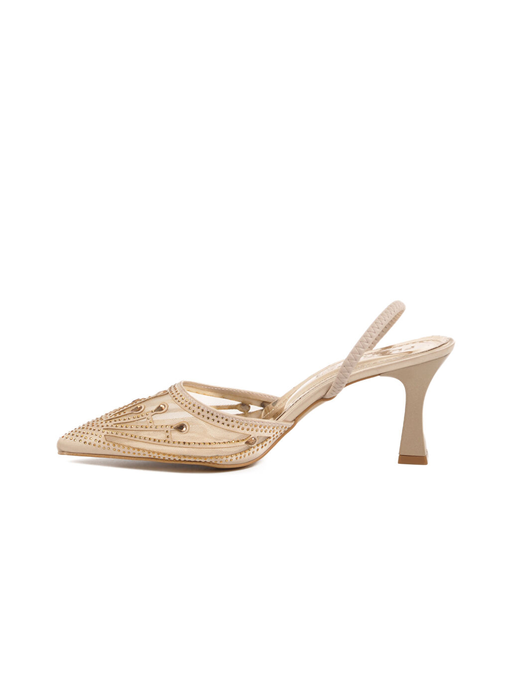 Sarı Altın İnce Topuklu Kadın Abiye Ayakkabı Florin T-100 Z-1