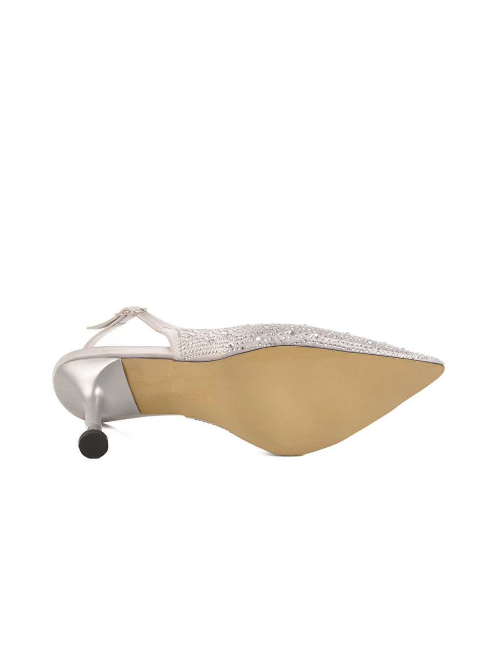 Gri Gümüş Taş İşlemeli Kadın Abiye Ayakkabı Florin T-101 Z-4