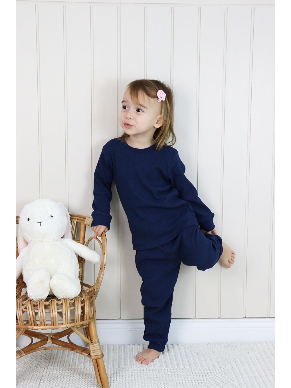 Lacivert Kaşkorse Mevsimlik Pijama Takım