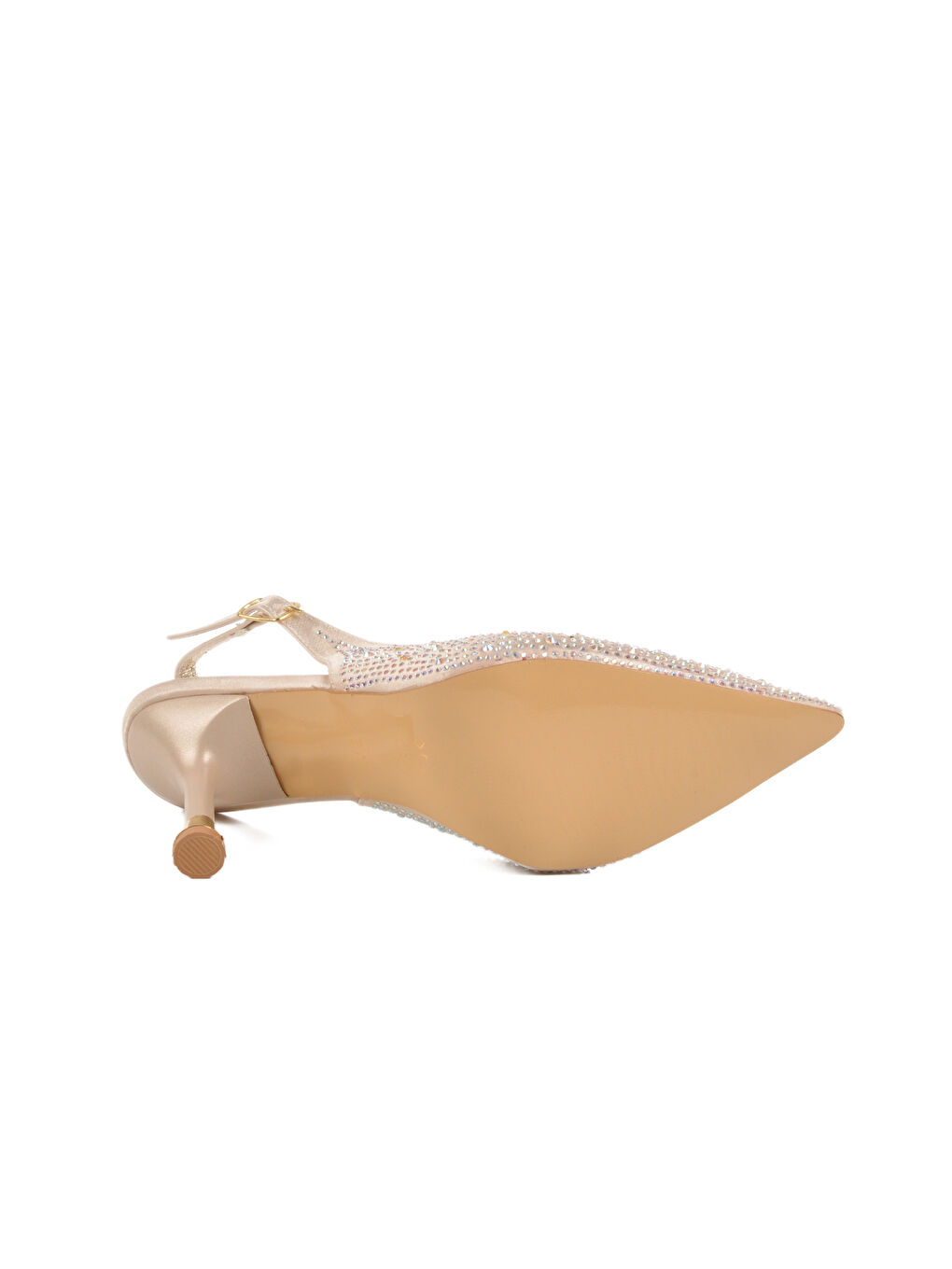 Sarı Altın Taş İşlemeli Kadın Abiye Ayakkabı Florin T-101 Z-4