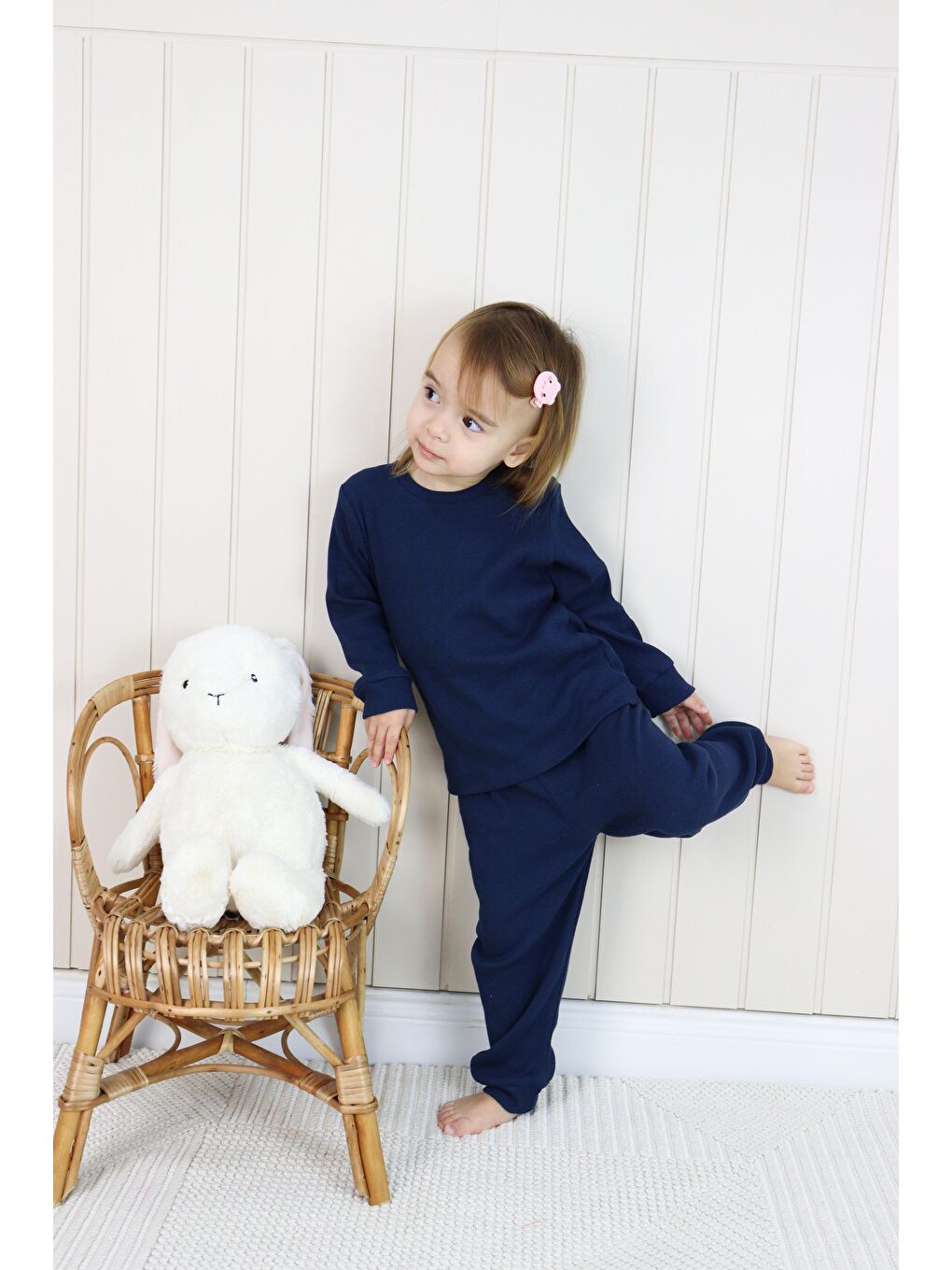 Lacivert Kaşkorse Mevsimlik Pijama Takım-3