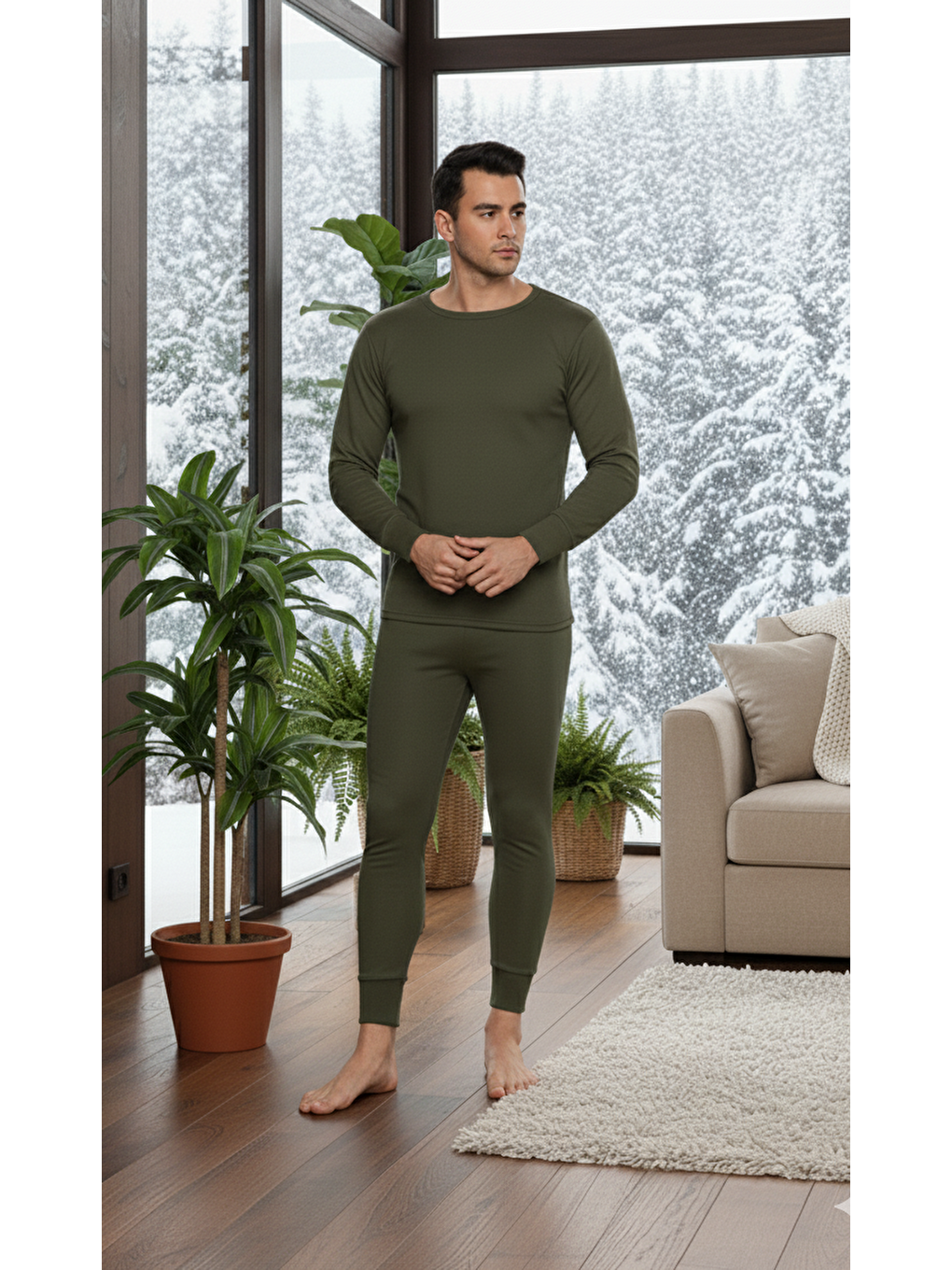 Heavy Unisex Termal İçlik Haki-1