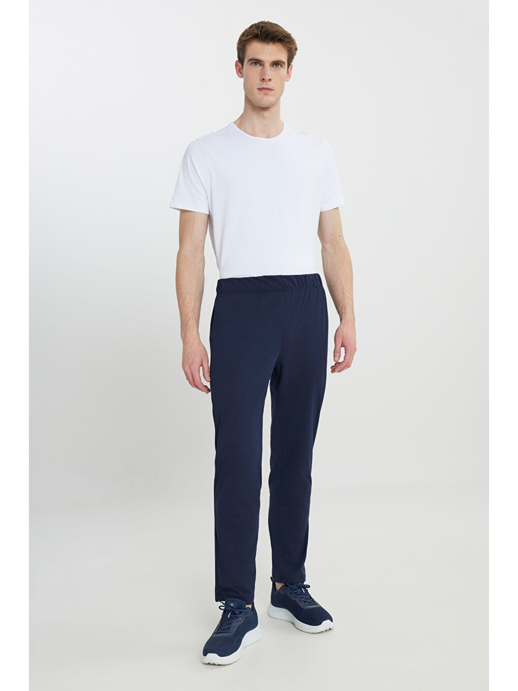 Erkek Lacivert Pamuklu Standart Fit Normal Kesim Beli Lastikli Cepli Pijama Altı-2