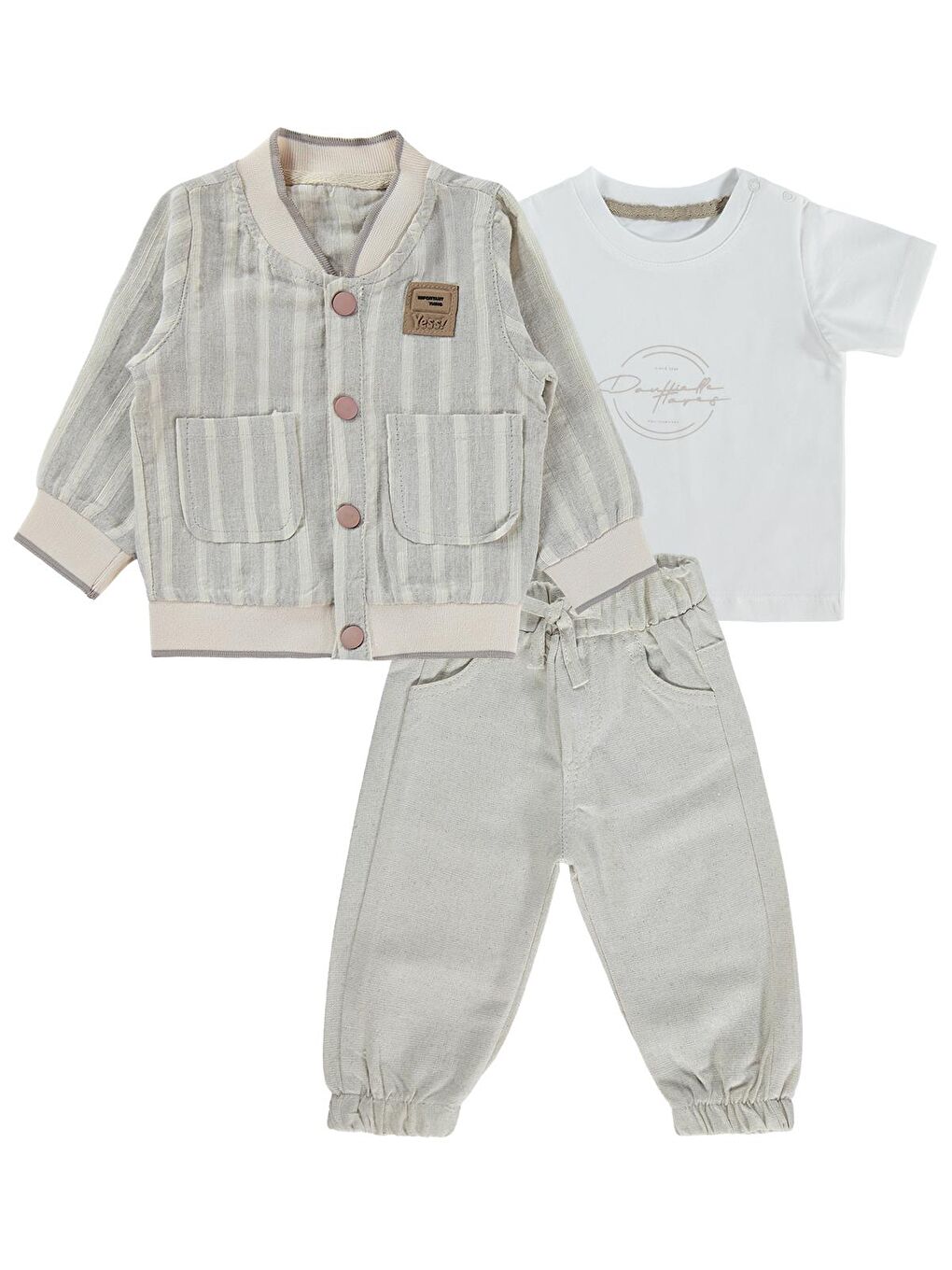 Ceketli 3 Lü 6-18 Ay Takım - Bej-1