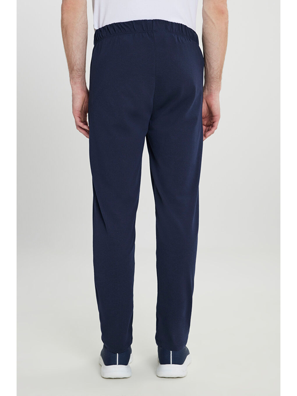 Erkek Lacivert Pamuklu Standart Fit Normal Kesim Beli Lastikli Cepli Pijama Altı-5