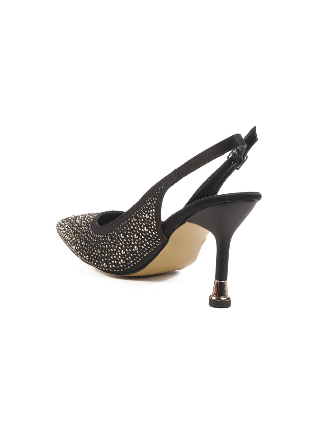 Siyah Taş İşlemeli Kadın Abiye Ayakkabı Florin T-101 Z-3