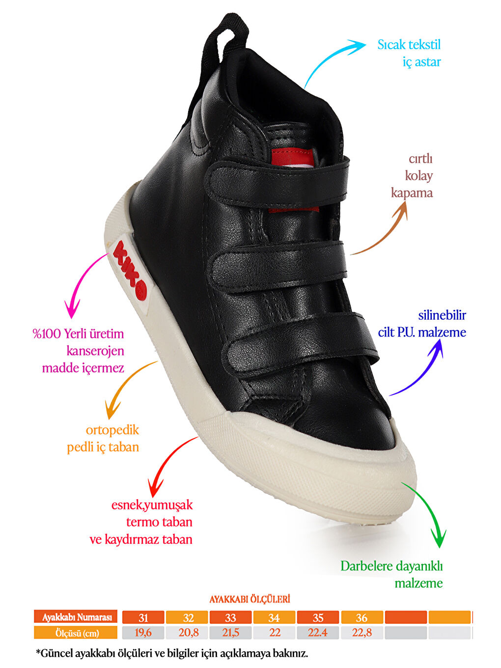 Siyah Garf Günlük Cırtlı Erkek Çocuk Bot Ayakkabı-1