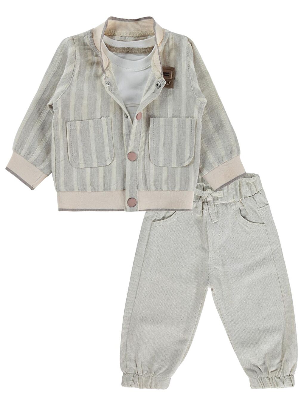 Ceketli 3 Lü 6-18 Ay Takım - Bej-2