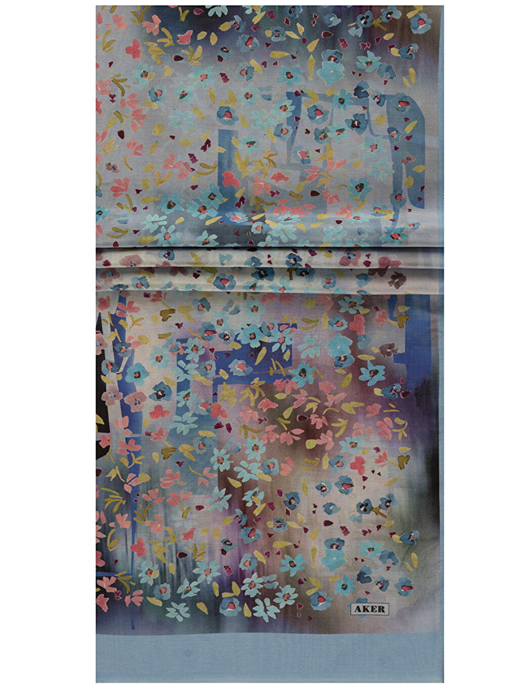 Mavi 75X200 İpek Pamuk Şal