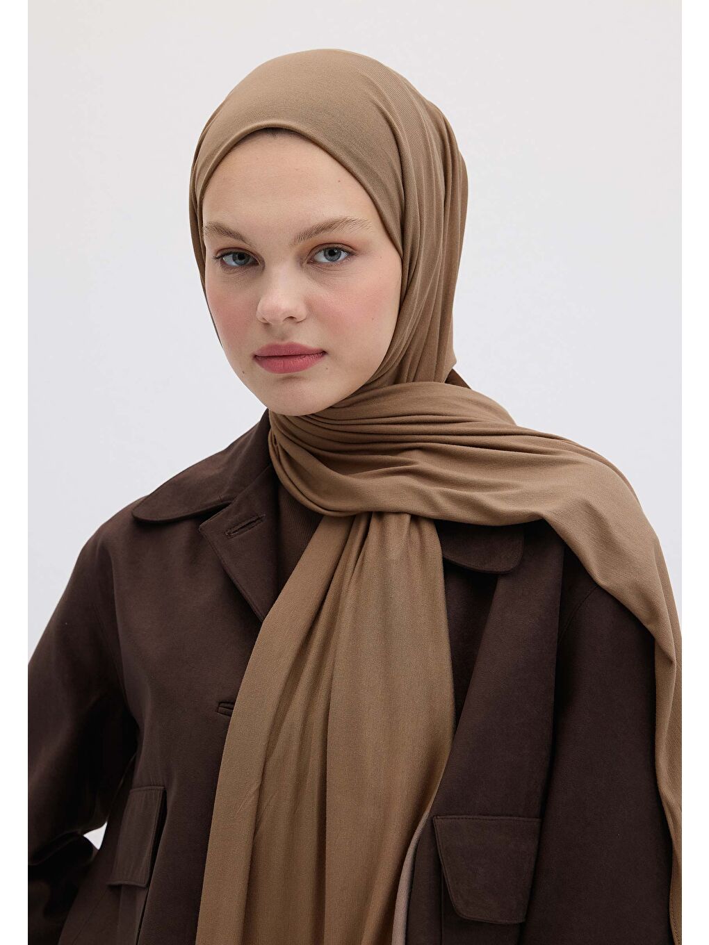 Kahverengi Bambu Penye Şal Sütlü Kahve-1