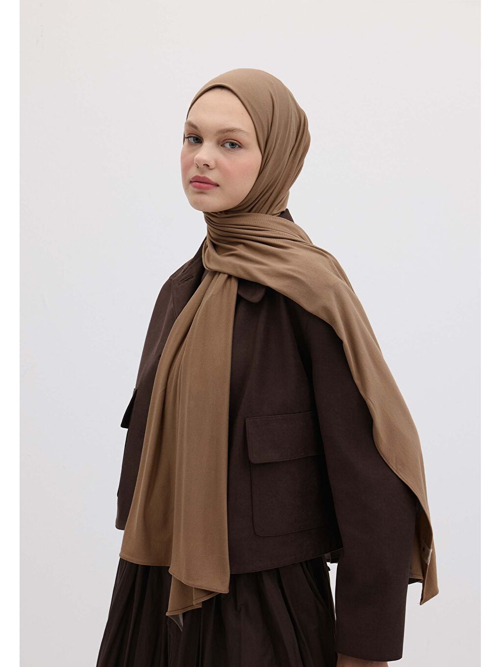 Kahverengi Bambu Penye Şal Sütlü Kahve-2