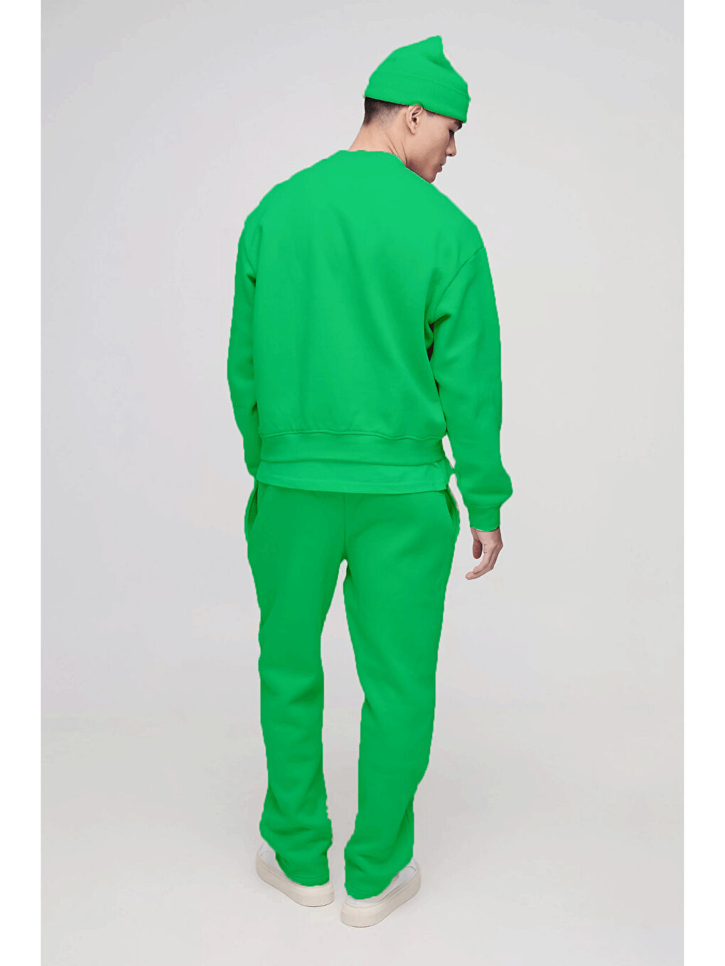 Yeşil İçi Polarlı 3 İplik Kalın Erkek Eşofman Altı SPR25EA95-1