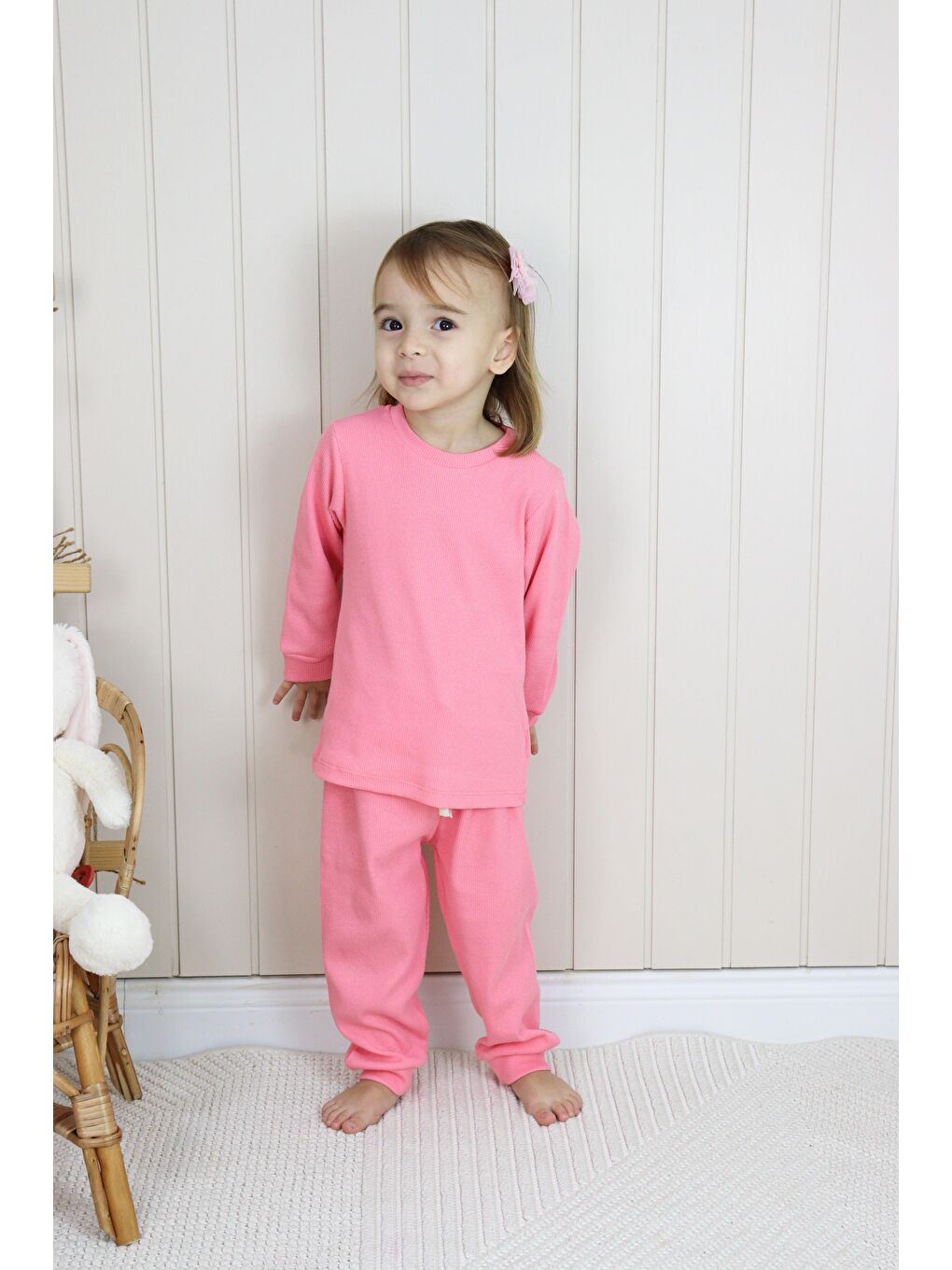 Pembe Kaşkorse Mevsimlik Pijama Takım-1