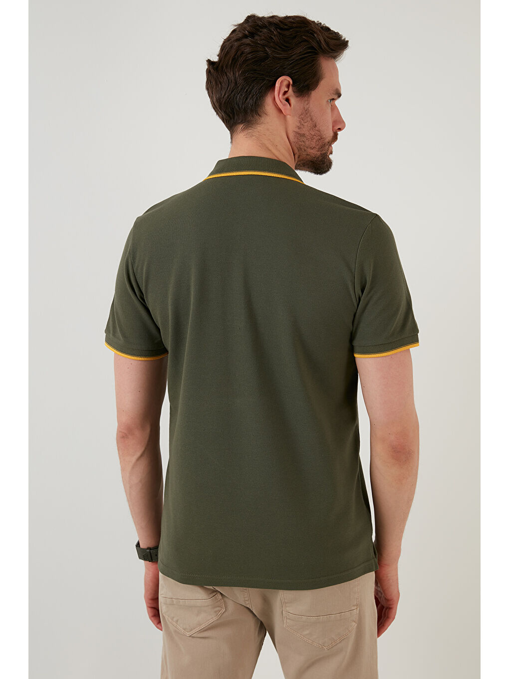 Haki Pamuklu Regular Fit Düğmeli Polo Yaka 3'lü Paket Tişört 590211827S3-4