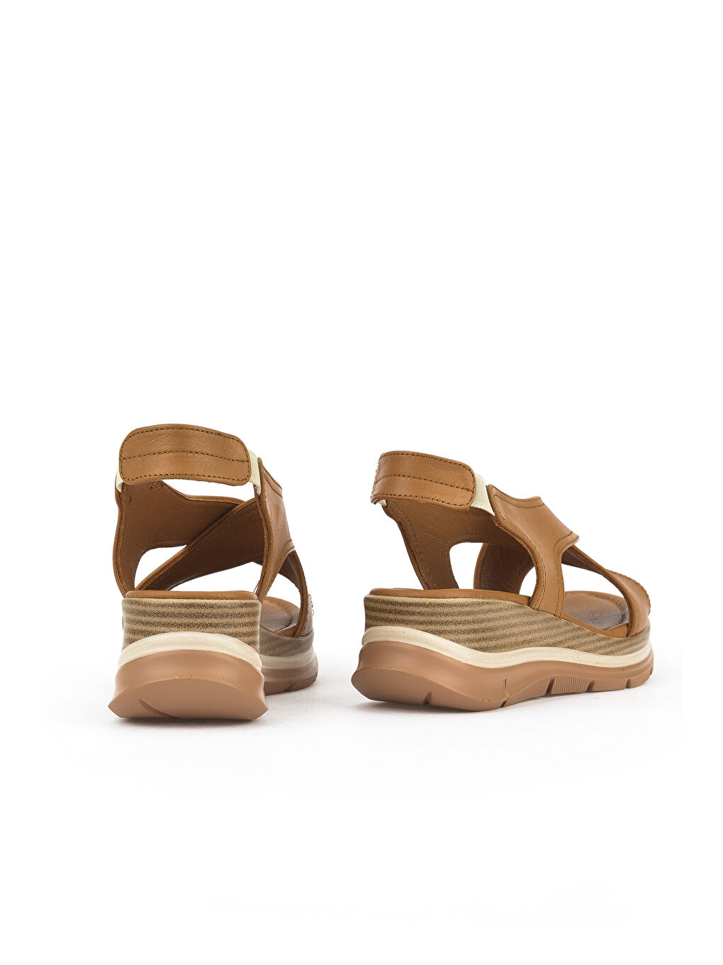 Kahverengi Kadın Hakiki Deri Dolgu Topuk Sandalet 1511020Z2562 Taba-2