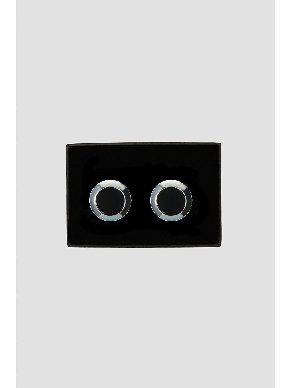 Erkek Siyah-Gri Metal Kol Düğmesi