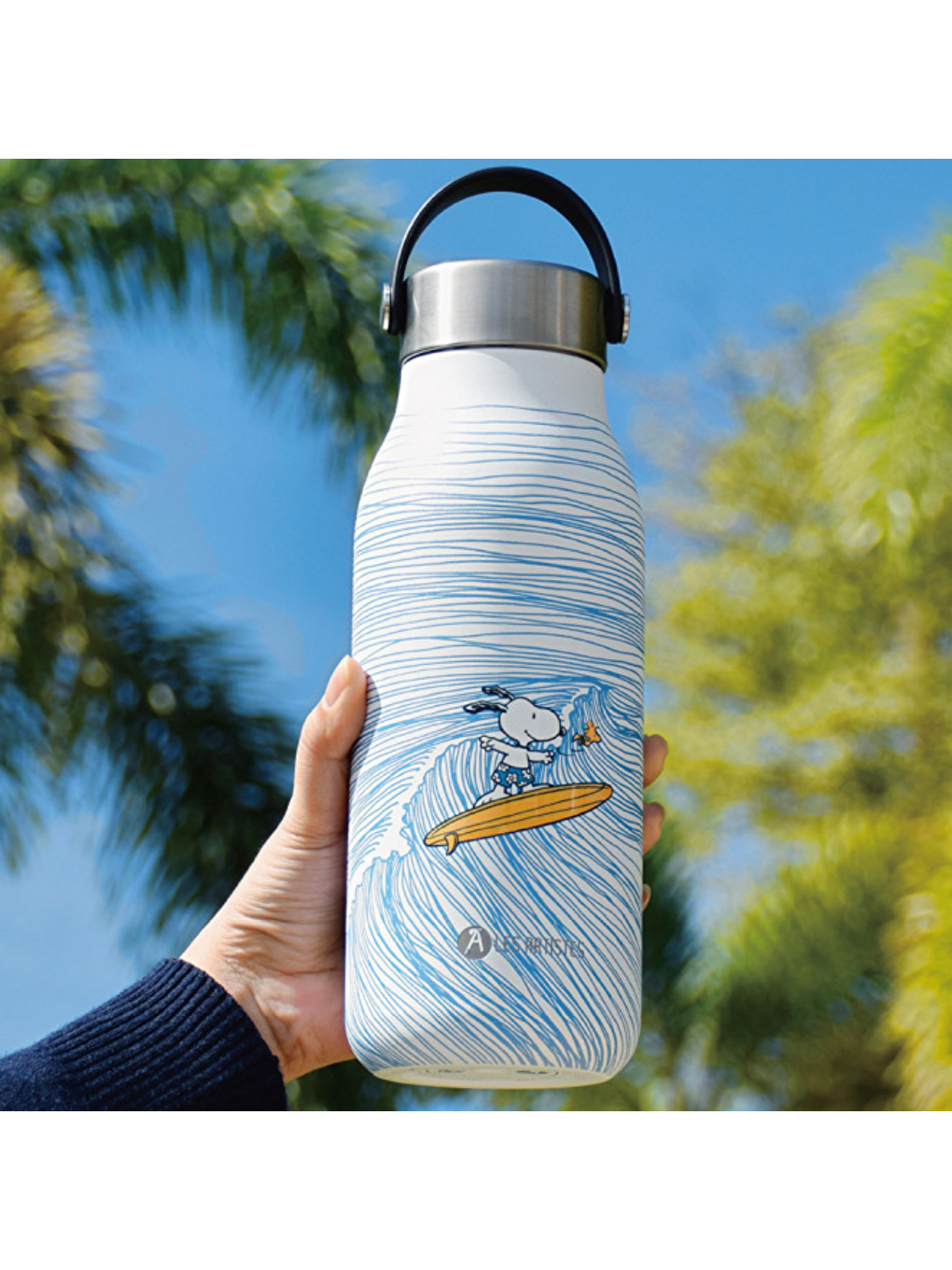 Karışık Isı Yalıtımlı Çelik Termos 1000ml Surfing Snoopy-4