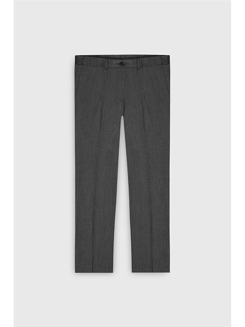 Erkek Antrasit Comfort Fit Rahat Kesim Beli Gizli Lastikli Desenli Esnek Yan Cep Klasik Pantolon-5