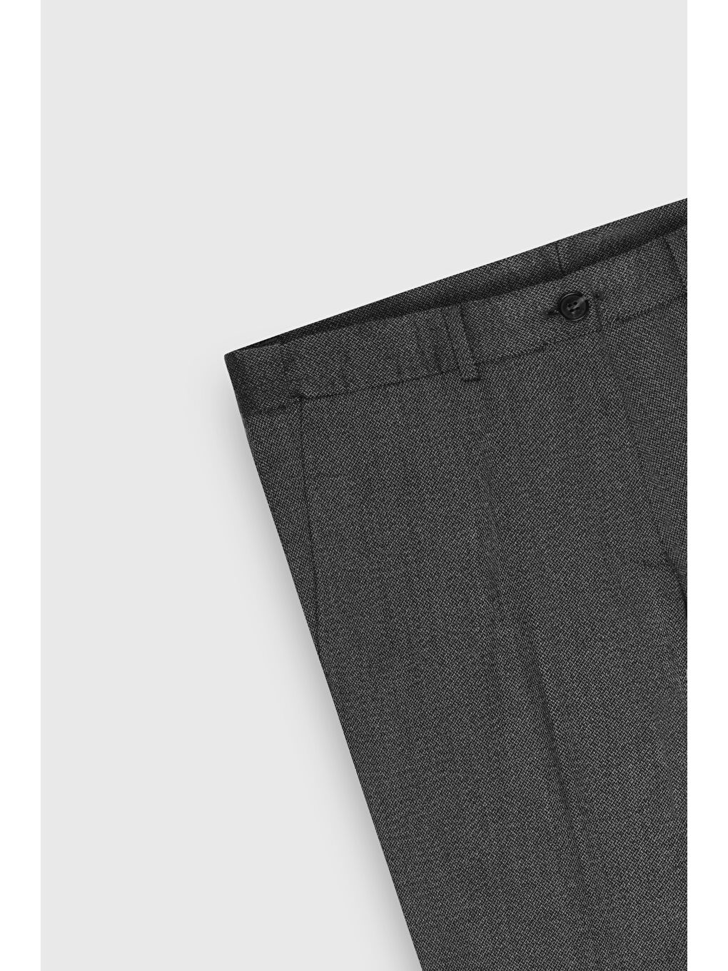 Erkek Antrasit Comfort Fit Rahat Kesim Beli Gizli Lastikli Desenli Esnek Yan Cep Klasik Pantolon-7