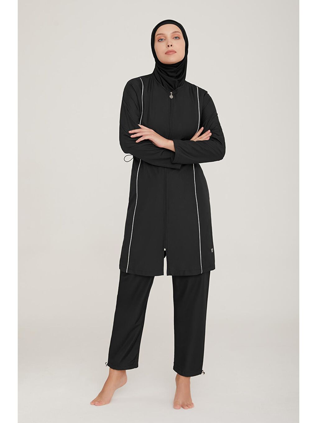 Paraşüt Tam Kapalı Tesettür Mayo Beny 9075 Siyah-2