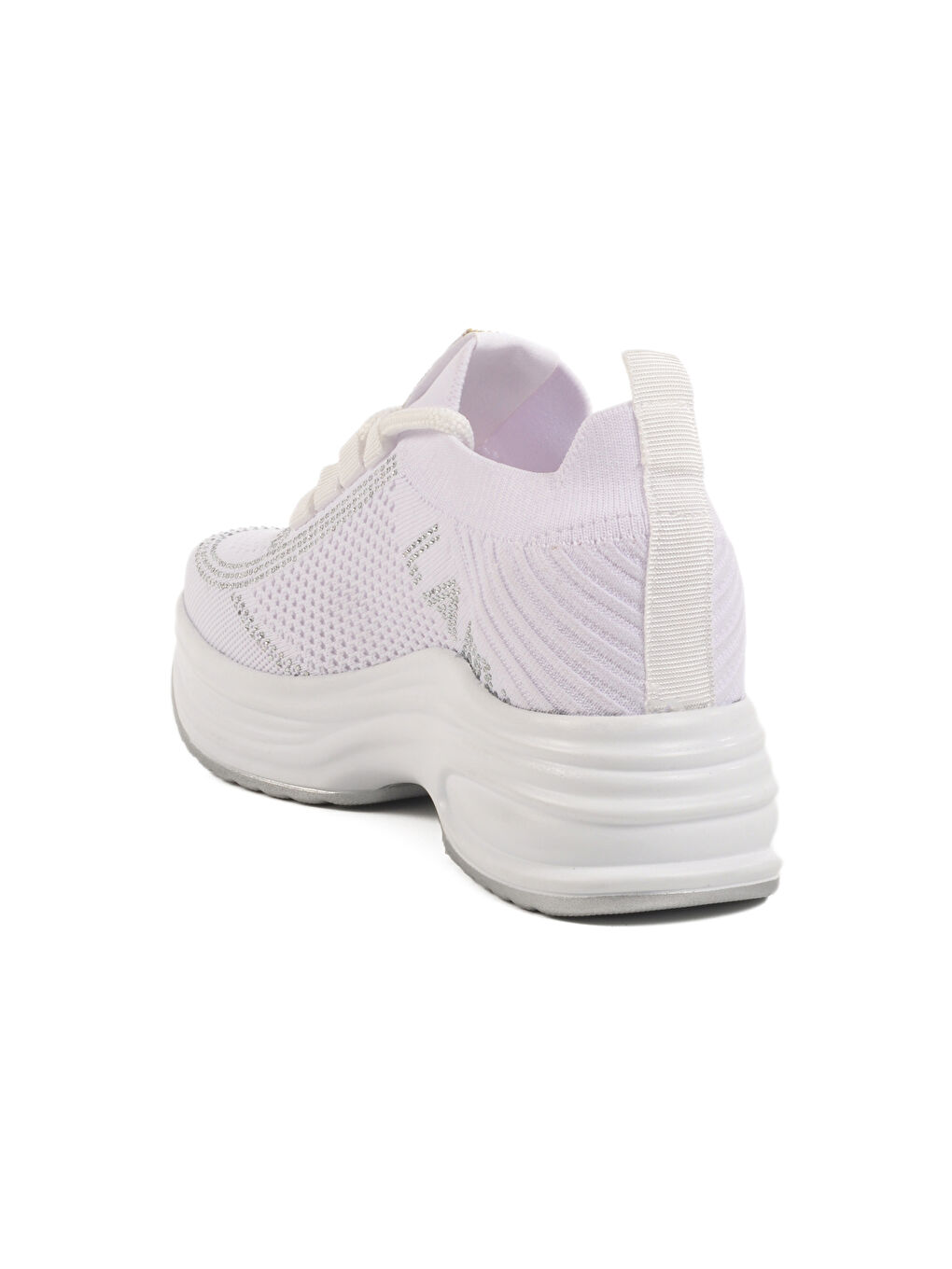Beyaz Triko Kalın Taban Kadın Sneaker Lady 5002 Z-3