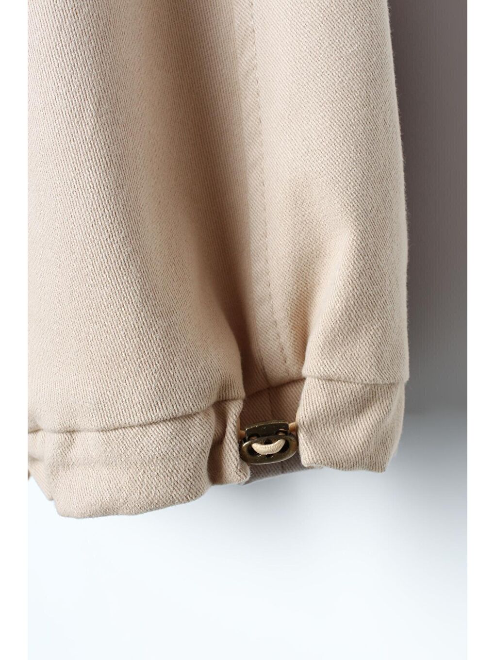 Açık Bej Pamuklu Kontrast Dokuma Garnili Fermuarlı Kargo Etek-4