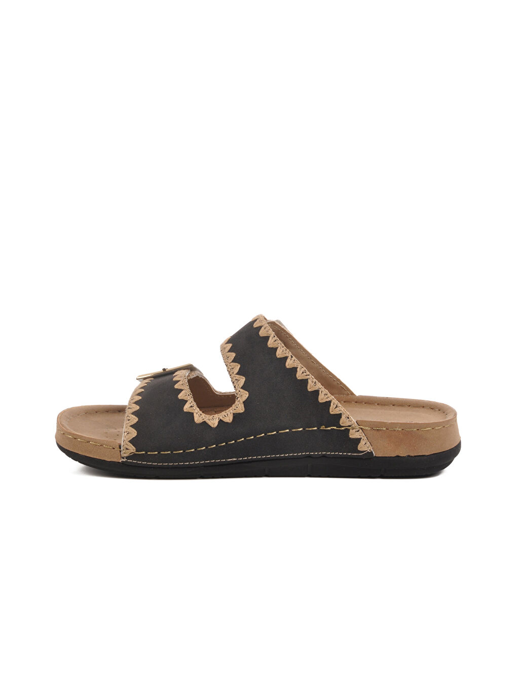 Siyah Anatomik Çift Bantlı Kadın Terlik 41.001 Z-1